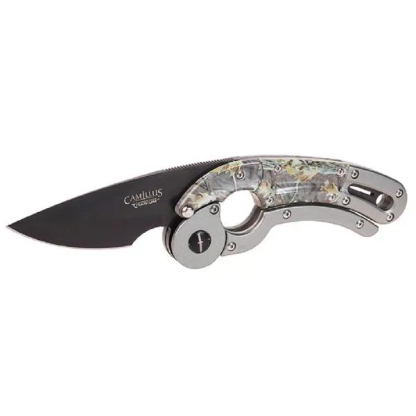 Camillus Dominator 2.25 in. Stainless Steel Drop Point Fixed Blade Knife with Aluminum Handle and Sheath