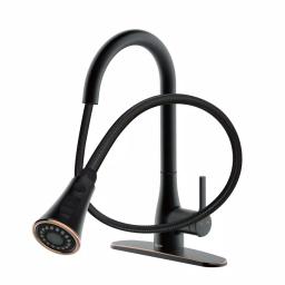 FLOW Series Classic Single-Handle Pull Down Kitchen Faucet, Oil Rubbed Bronze thumbnail 4