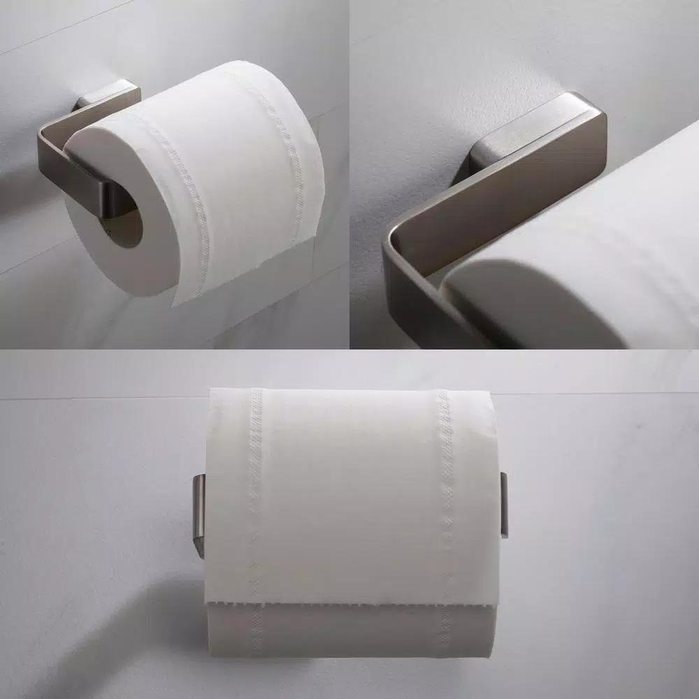 KRAUS Stelios Brushed Nickel Toilet Paper Holder, Solid Brass