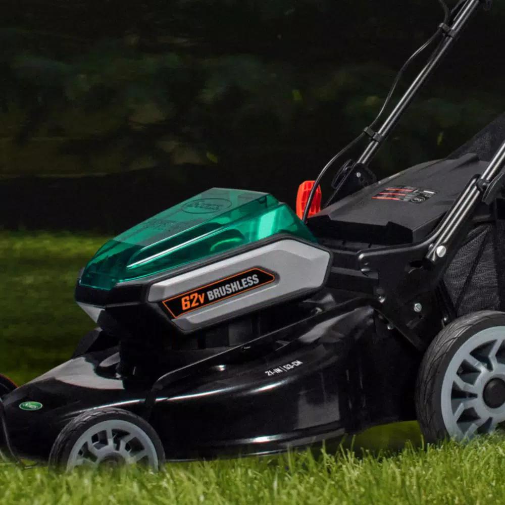 Scotts 62V Cordless Lithium-Ion 21 in. Walk Behind Push Mower with 5 Ah Battery and Charger