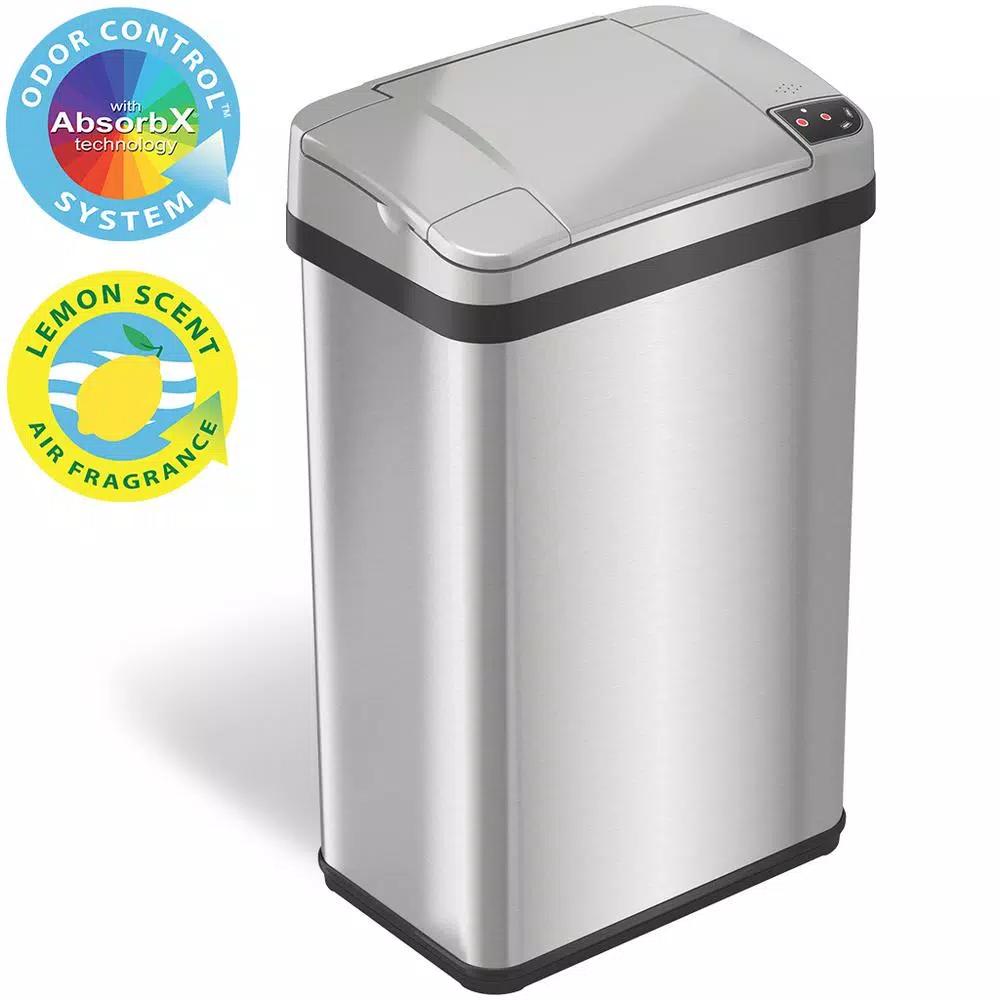 iTouchless 4 Gal. Stainless Steel Touchless Automatic Sensor Trash Can with Odor Filter and Fragrance