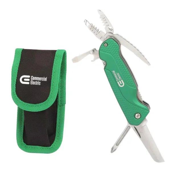 Commercial Electric 7-in-1 Electrician's Multi-Tool with Aluminum Handle and Belt Pouch