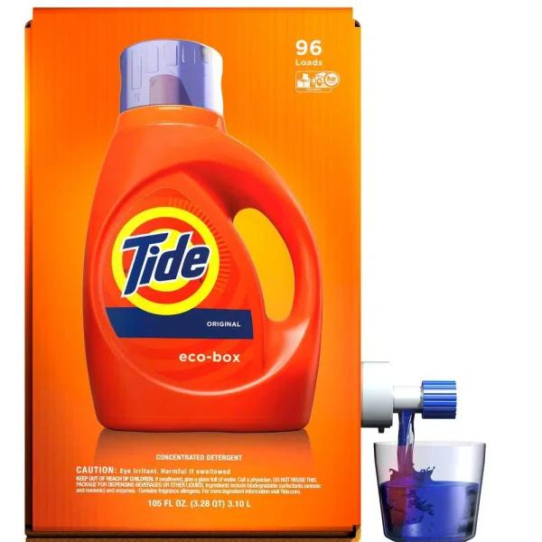 Tide Original Scent HE Liquid Laundry Detergent Eco-Box, 105 oz (96 Loads)