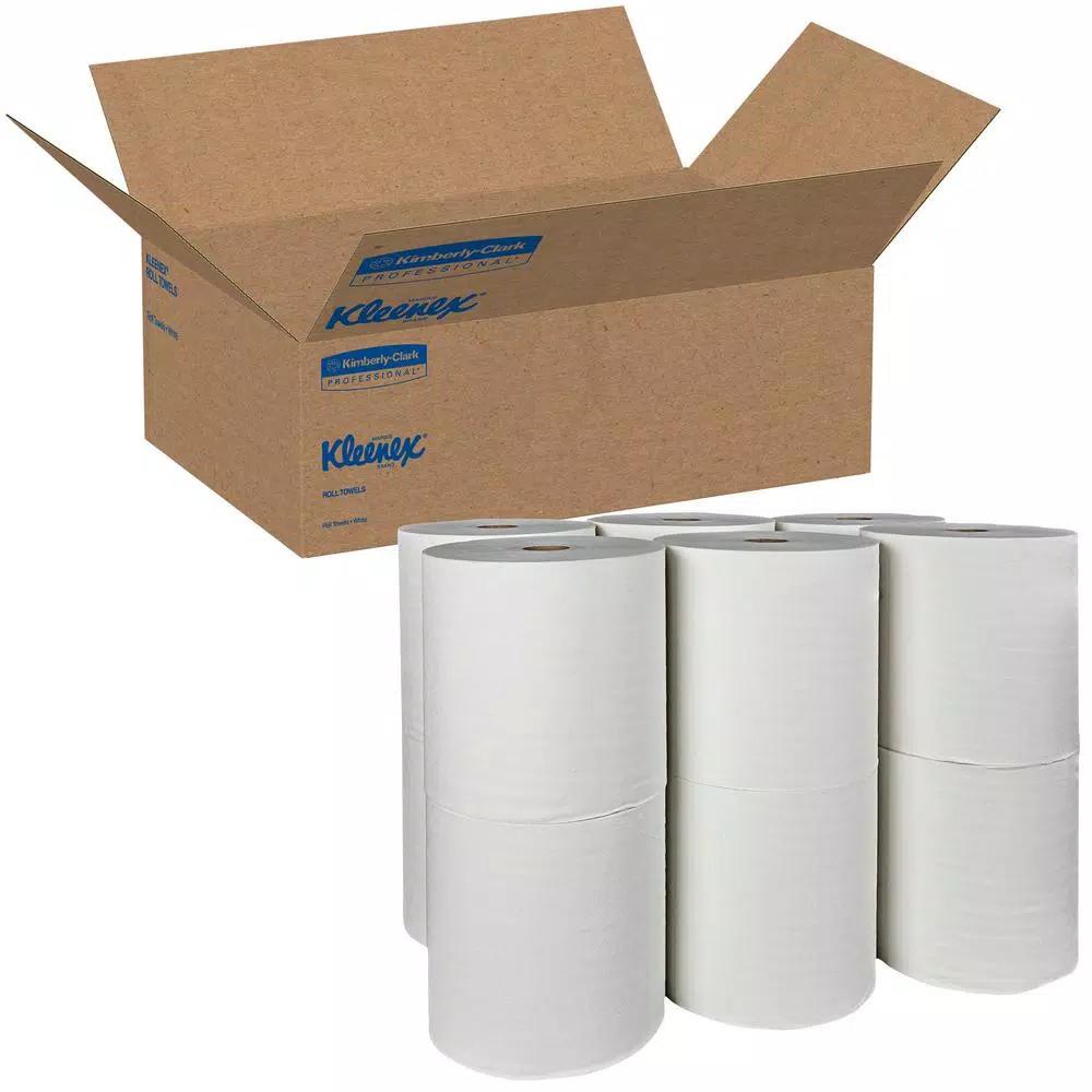Kleenex Essential Hard Roll Paper Towels, 8 in. x 425 ft., White (12 Rolls per Carton)