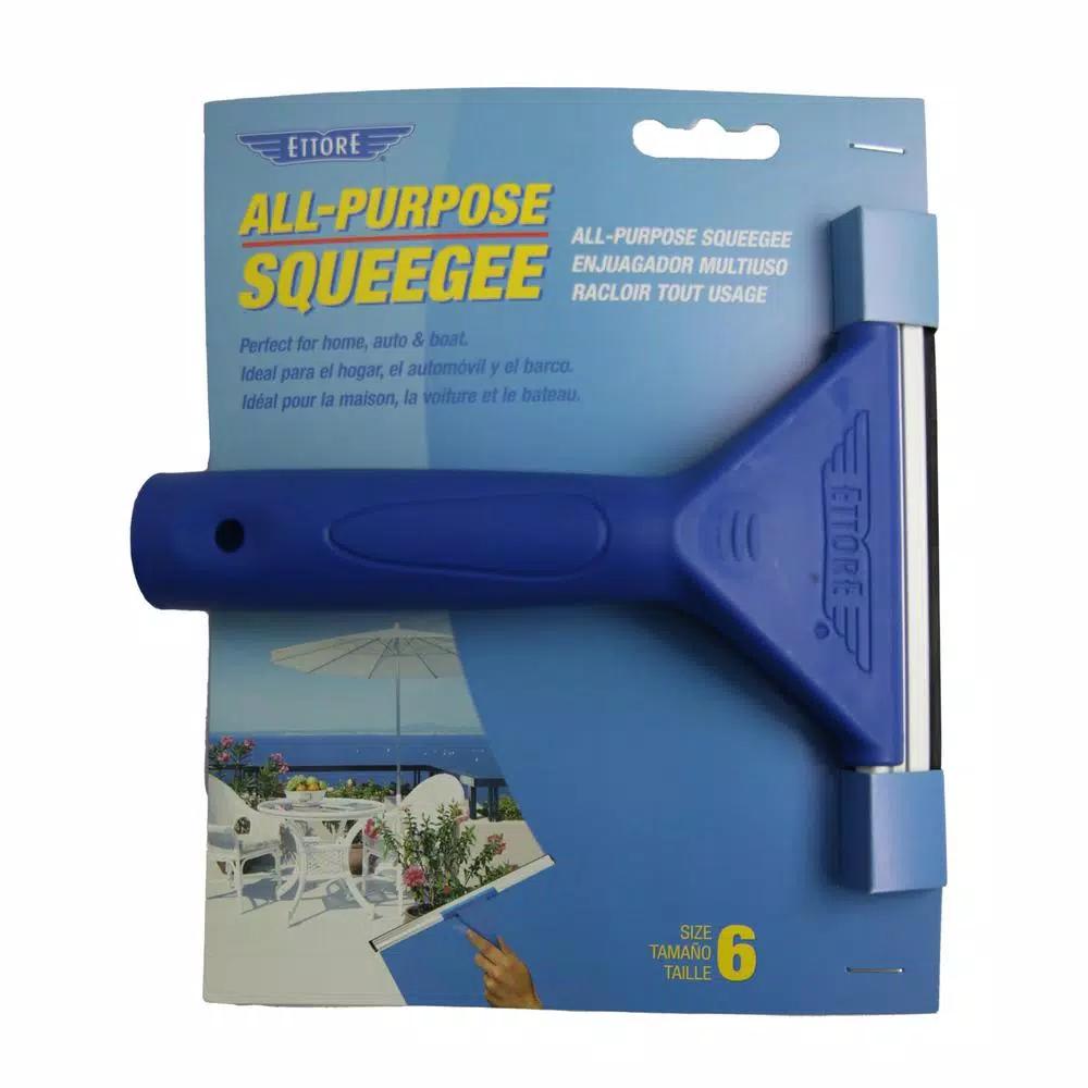 Ettore 6 in. All-Purpose Squeegee with Aluminum Channel and Rubber Blade