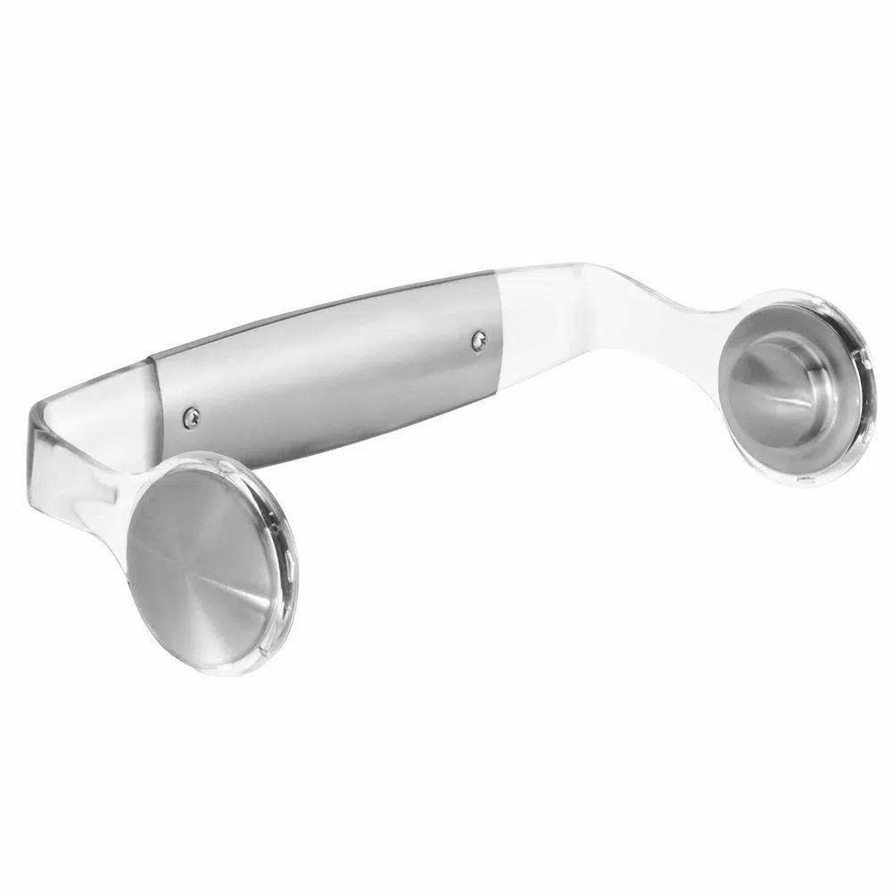 interDesign Forma 2 Wall-Mount Paper Towel Holder, Clear and Brushed Stainless Steel
