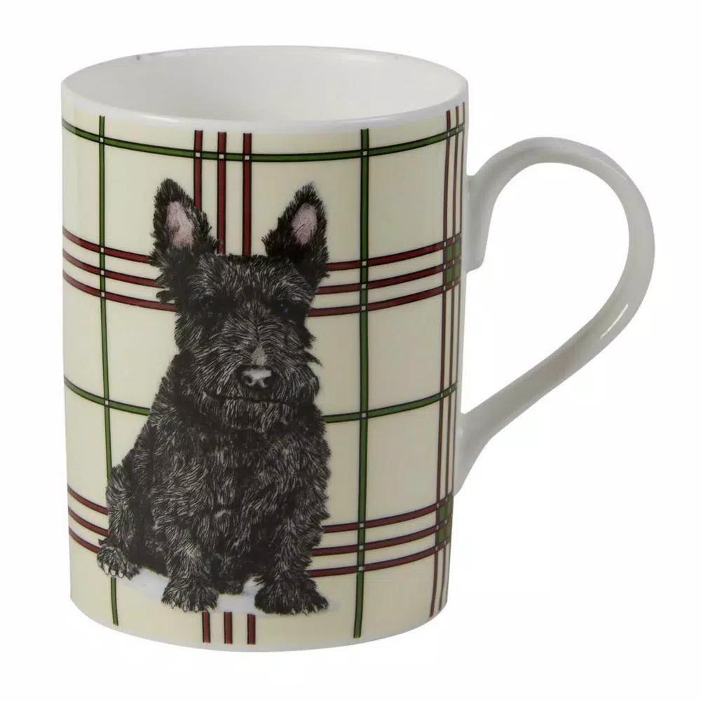 Unbranded Roy Kirkham Lucy Mug Set of 6 - Scottie Dog Fine Bone China Ceramic Mugs, 320ml