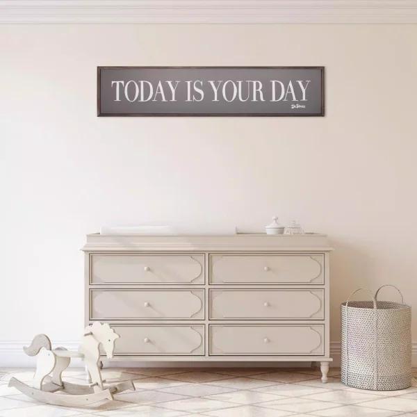 Pinnacle Patton Wall Decor Dr. Seuss Today Is Your Day Framed Wood Wall Art, 49 in. x 11 in.