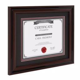 DesignOvation Watson Set of 4 Brown Document Picture Frames, 11x14 matted to 8.5x11, Classic Two-Tone Finish thumbnail 3