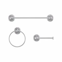 Glacier Bay Tennyson 3-Piece Chrome Bath Hardware Set with 18 in. Towel Bar, Towel Ring, and Toilet Paper Holder thumbnail 4