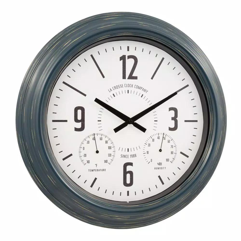 La Crosse Technology La Crosse Clock Company 18 in. Hamilton Metal Analog Quartz Indoor/Outdoor Wall Clock