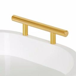 Kate and Laurel Lipton White Decorative Wood Tray with Gold Metal Handles thumbnail 3