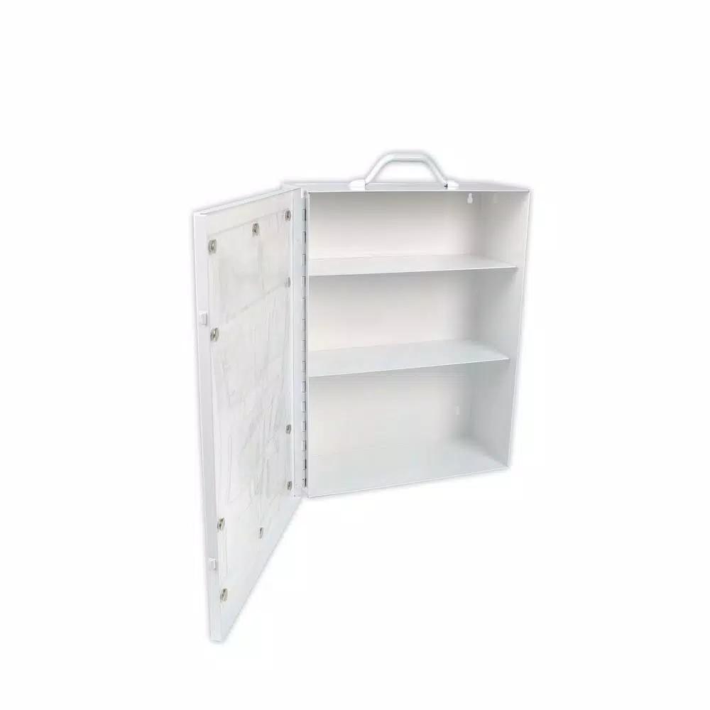 Rapid Care 4-Shelf First Aid Cabinet, Powder-Coated Steel Wall Mount Storage