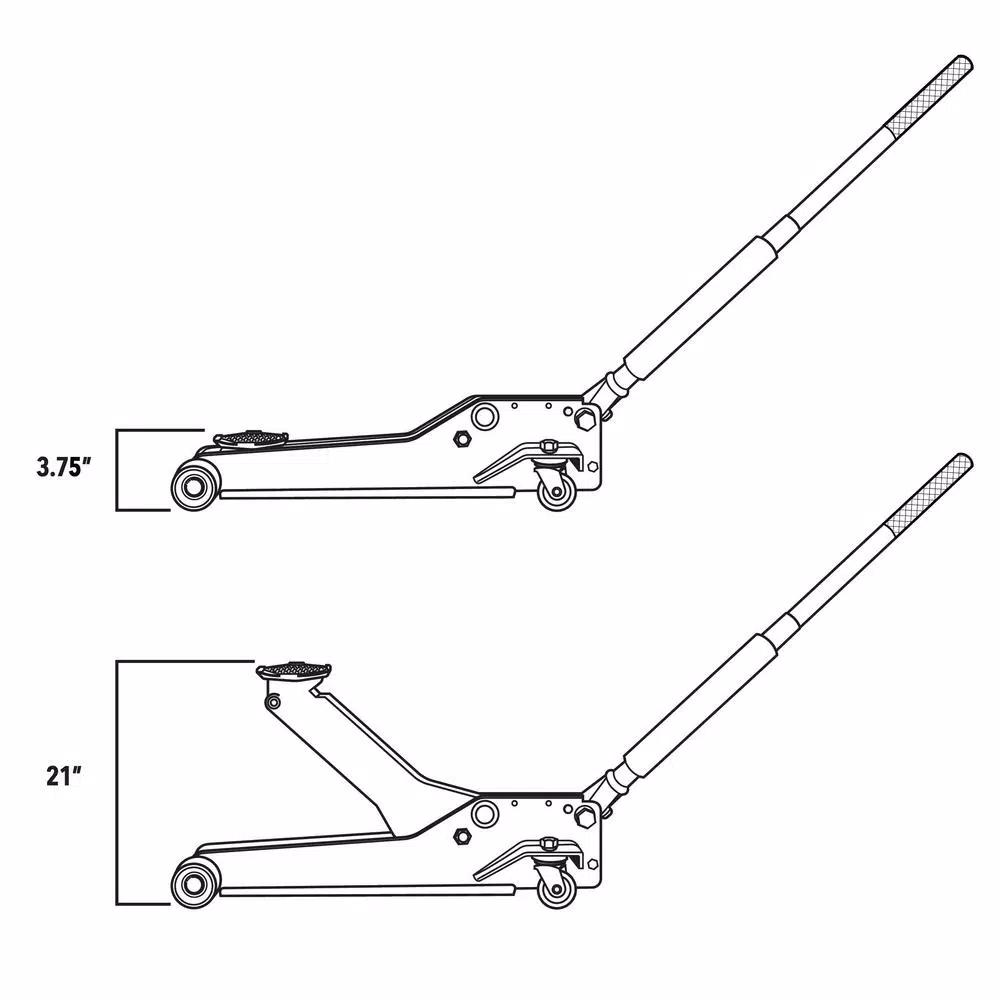 Husky 3.5-Ton Low Profile Floor Jack with Quick Lift and Universal Joint Release
