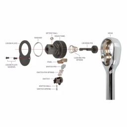 TEKTON 1/2 in. Drive Quick-Release Ratchet Set, 4-Piece, 90-Tooth Flex Head thumbnail 7