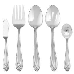 Hampton Forge Lace Frosted 54-Piece 18/0 Stainless Steel Flatware Set with Wood Caddy, Service for 8 thumbnail 4