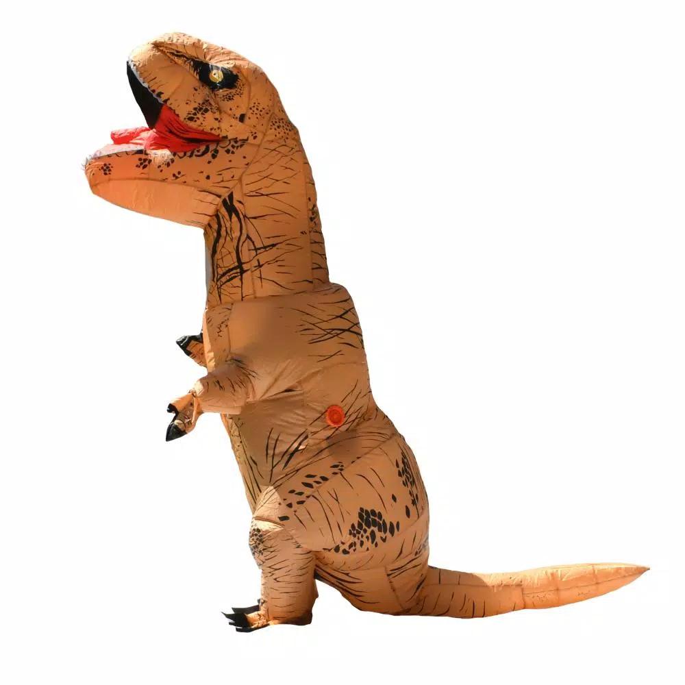 ALEKO's Inflatable Tyrannosaurus Rex Adult Costume - Orange and Black Dinosaur Bodysuit