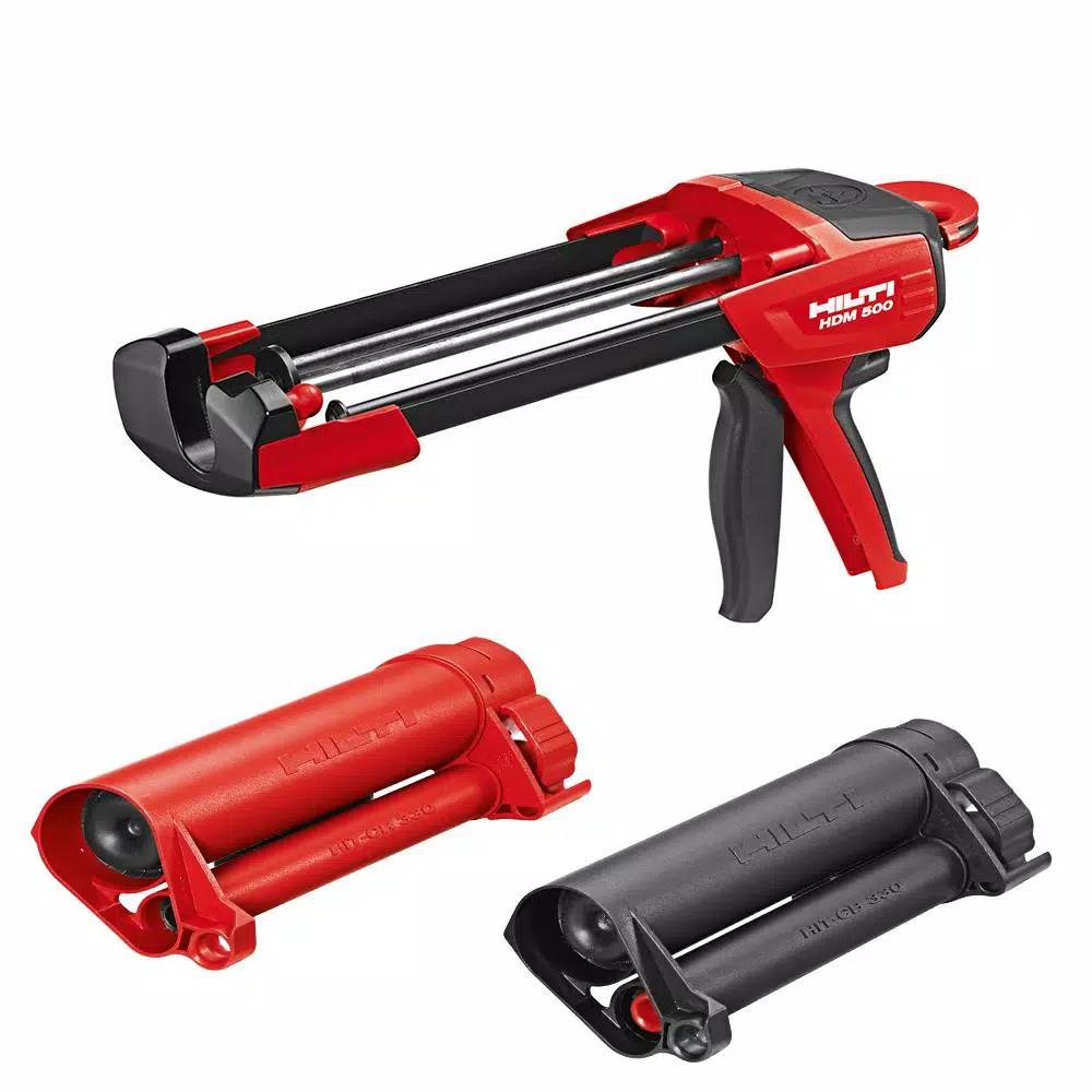 Hilti HDM 500 Manual Anchor Adhesive Dispenser with HIT-CR 500 and HIT-CB Holders