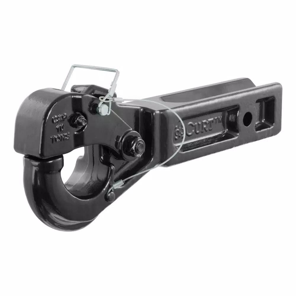 CURT Receiver-Mount Pintle Hook, 2-1/2" Shank, 20,000 lbs. Capacity, 2-1/2" Lunette Eyes