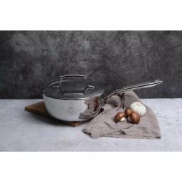 Saveur Selects 2 qt. Tri-Ply Stainless Steel Chef's Pan with Lid thumbnail 2