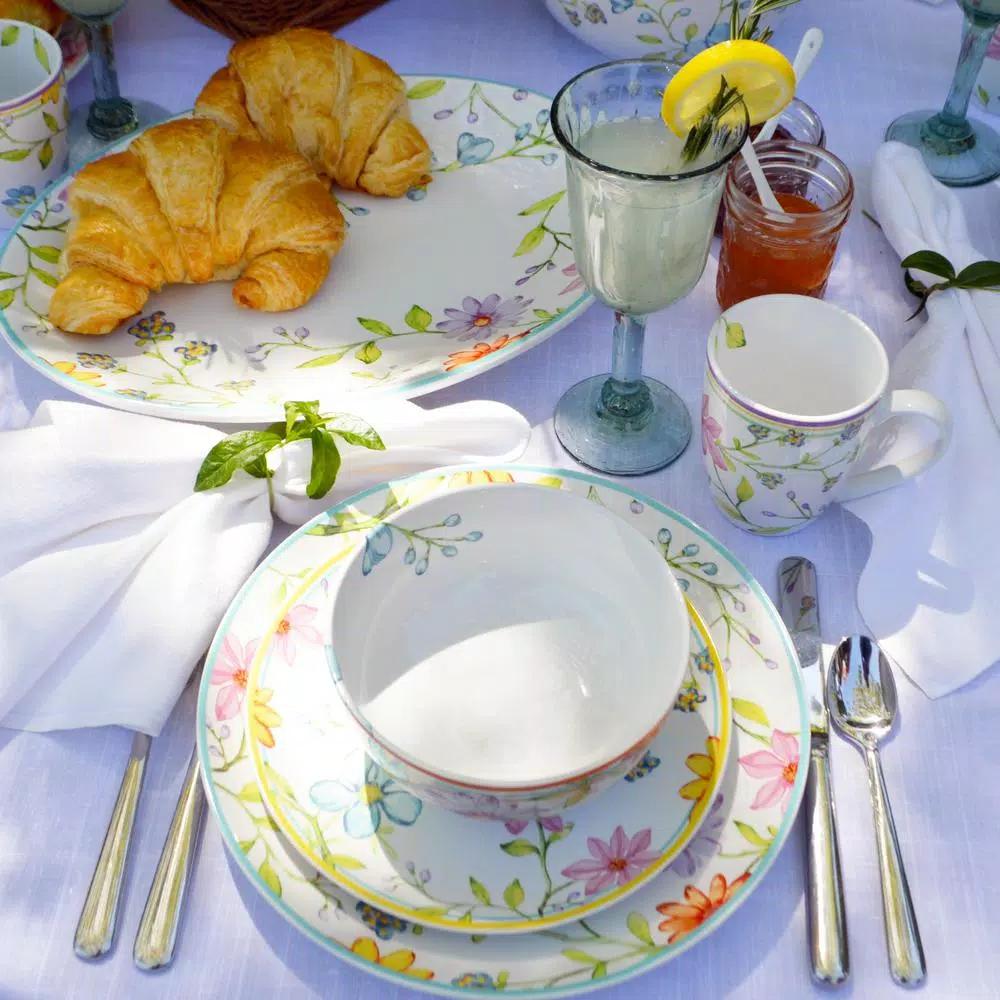 Euro Ceramica Charlotte 16-Piece Floral Multicolor Stoneware Dinnerware Set, Service for 4