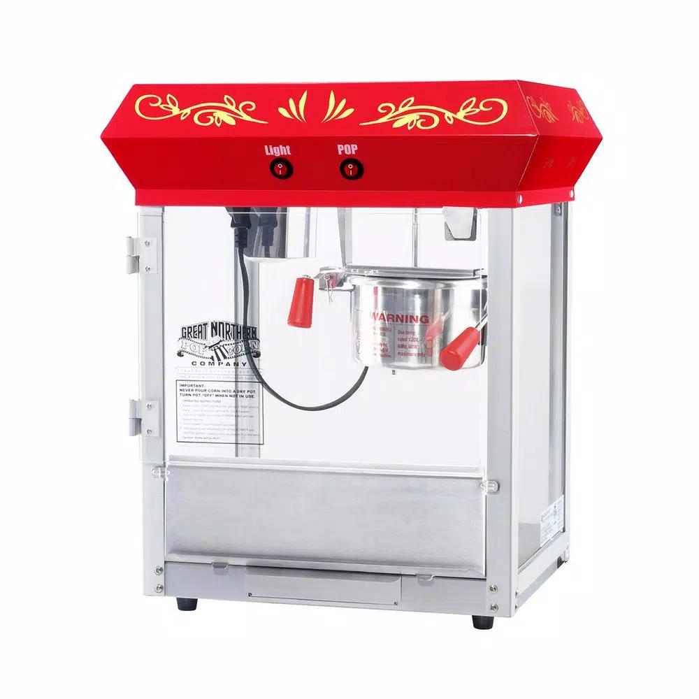 Great Northern Popcorn 6 oz. Red Countertop Popcorn Popper Machine with Warming Deck