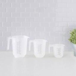 Unbranded Precise Pour 3-Piece Clear Plastic Measuring Cup Set - 1, 2, and 4 Cup Sizes thumbnail 1