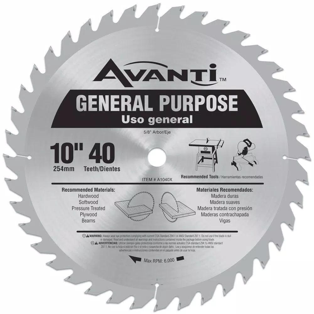 Avanti 10 in. 40-Teeth General-Purpose Carbide Circular Saw Blade
