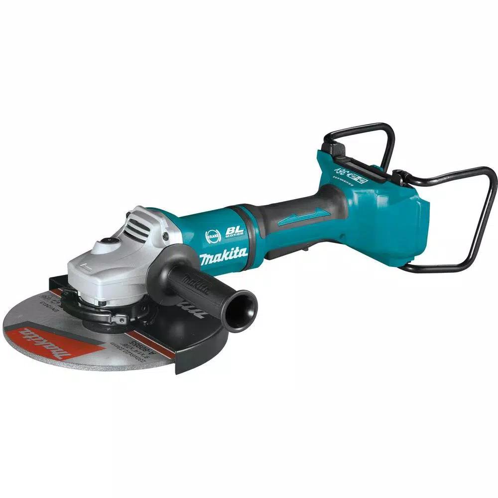 Makita 18V X2 LXT (36V) 9 in. Brushless Paddle Switch Angle Grinder Kit with 5.0 Ah Batteries & Grinding Wheels