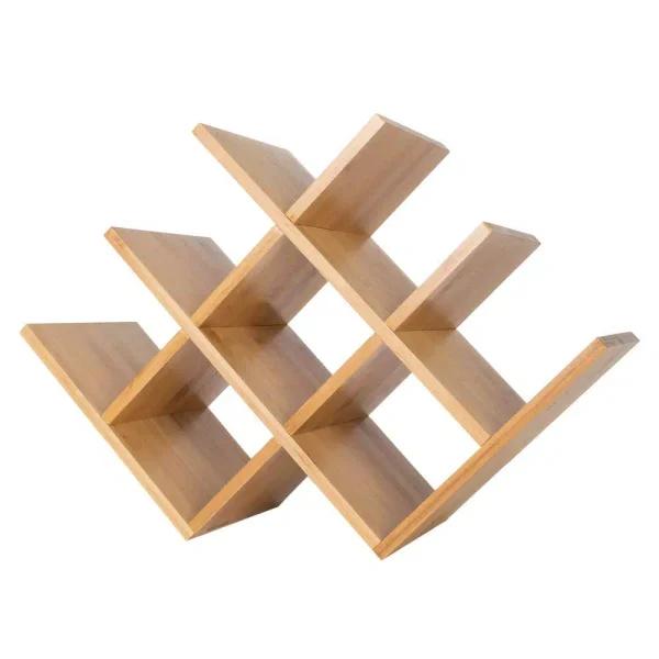 Unbranded Weymouth Home Bamboo 8-Bottle Tabletop Wine Rack, Freestanding Wine Holder
