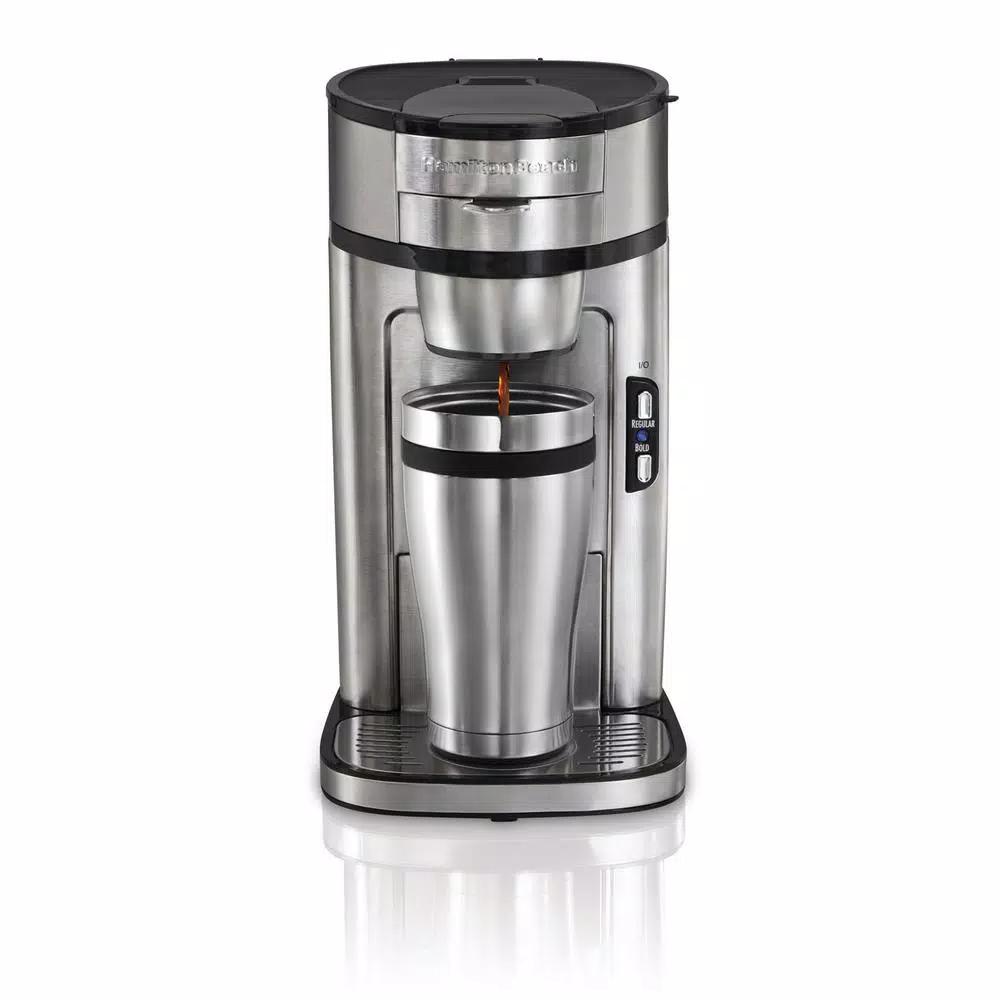 Hamilton Beach The Scoop Single-Serve Stainless Steel Coffee Maker with Built-In Mesh Filter