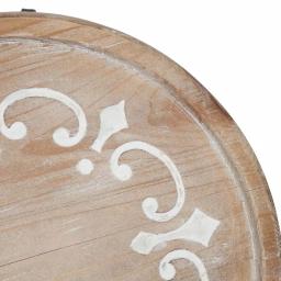 Kate and Laurel Sherald 11 in. White Round Wood Pedestal Tray with Metal Stand thumbnail 3