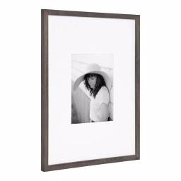 DesignOvation Gallery 16 x 20 Gray Wood Picture Frame with White Mat for 8 x 10 Photos thumbnail 2
