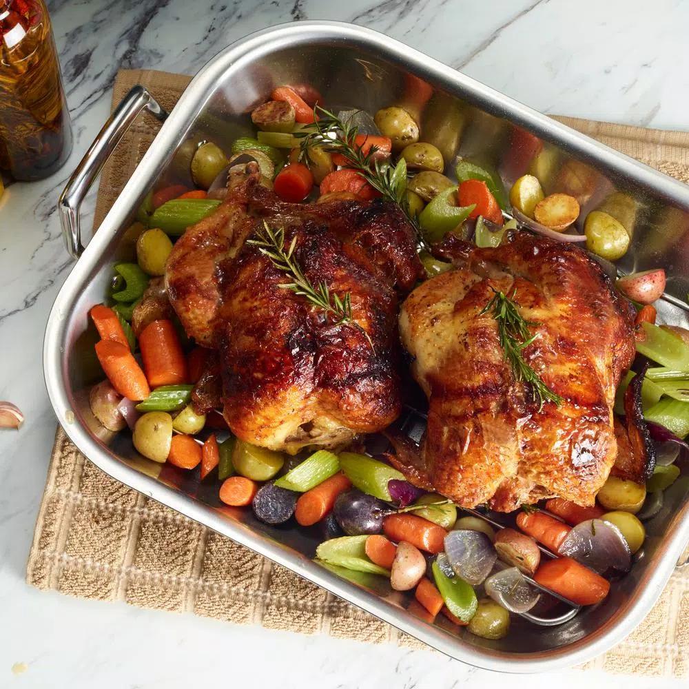Tramontina Gourmet Prima 7 Qt. Stainless Steel Roasting Pan with Basting Rack