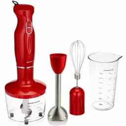 Ovente HS565 300W Immersion Blender Set with Chopper, Whisk, and 24 oz. Beaker - Red thumbnail 1
