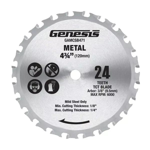 Genesis 4-3/4 in. 24-Teeth Carbide Tipped Metal-Cutting Circular Saw Blade
