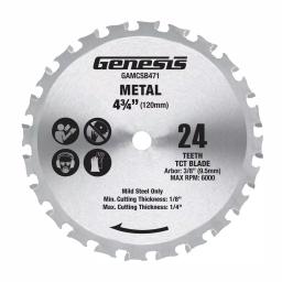 Genesis 4-3/4 in. 24-Teeth Carbide Tipped Metal-Cutting Circular Saw Blade thumbnail 1