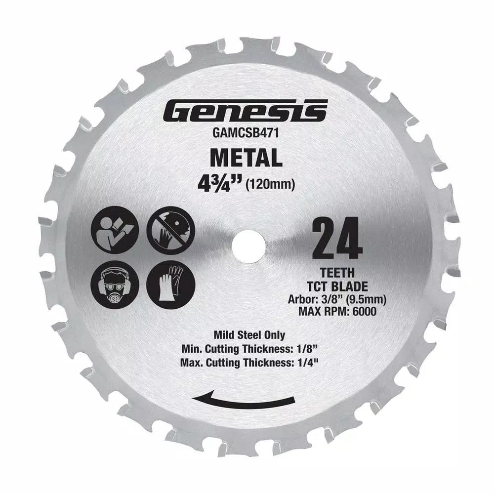 Genesis 4-3/4 in. 24-Teeth Carbide Tipped Metal-Cutting Circular Saw Blade