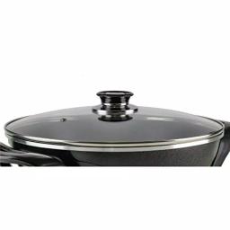 Ovente 13-Inch Non-Stick Electric Skillet with Tempered Glass Lid and Adjustable Temperature Control, Black thumbnail 2