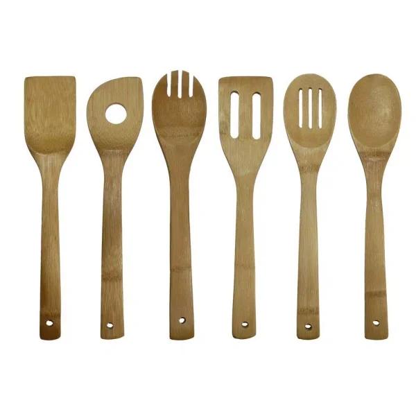 Oceanstar Ocean Star 6-Piece Bamboo Cooking Utensil Set - Natural Wood Kitchen Tools