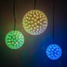 Wintergreen Lighting 7.5 in. 120-Light RGB Color Changing LED Starlight Sphere with Remote thumbnail 2