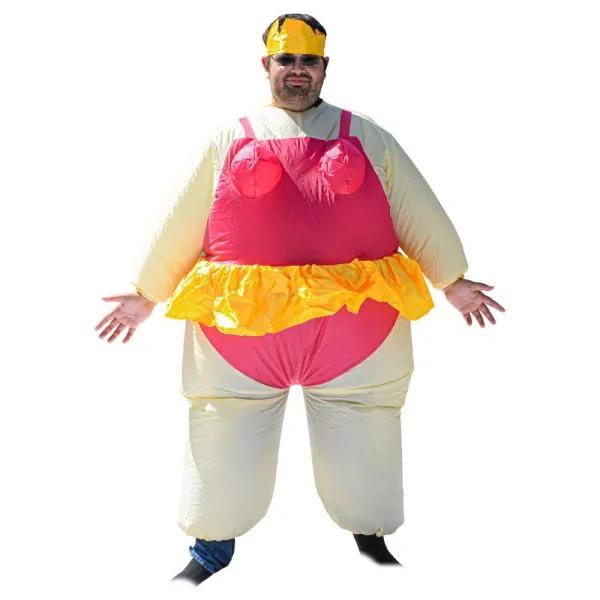 ALEKO's Inflatable Ballet Princess Adult Halloween Costume with Crown