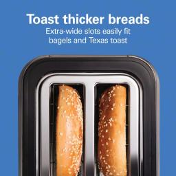 Hamilton Beach Expert-Toast 2-Slice Toaster, 900W, Black and Stainless Steel with Wide Slots thumbnail 7