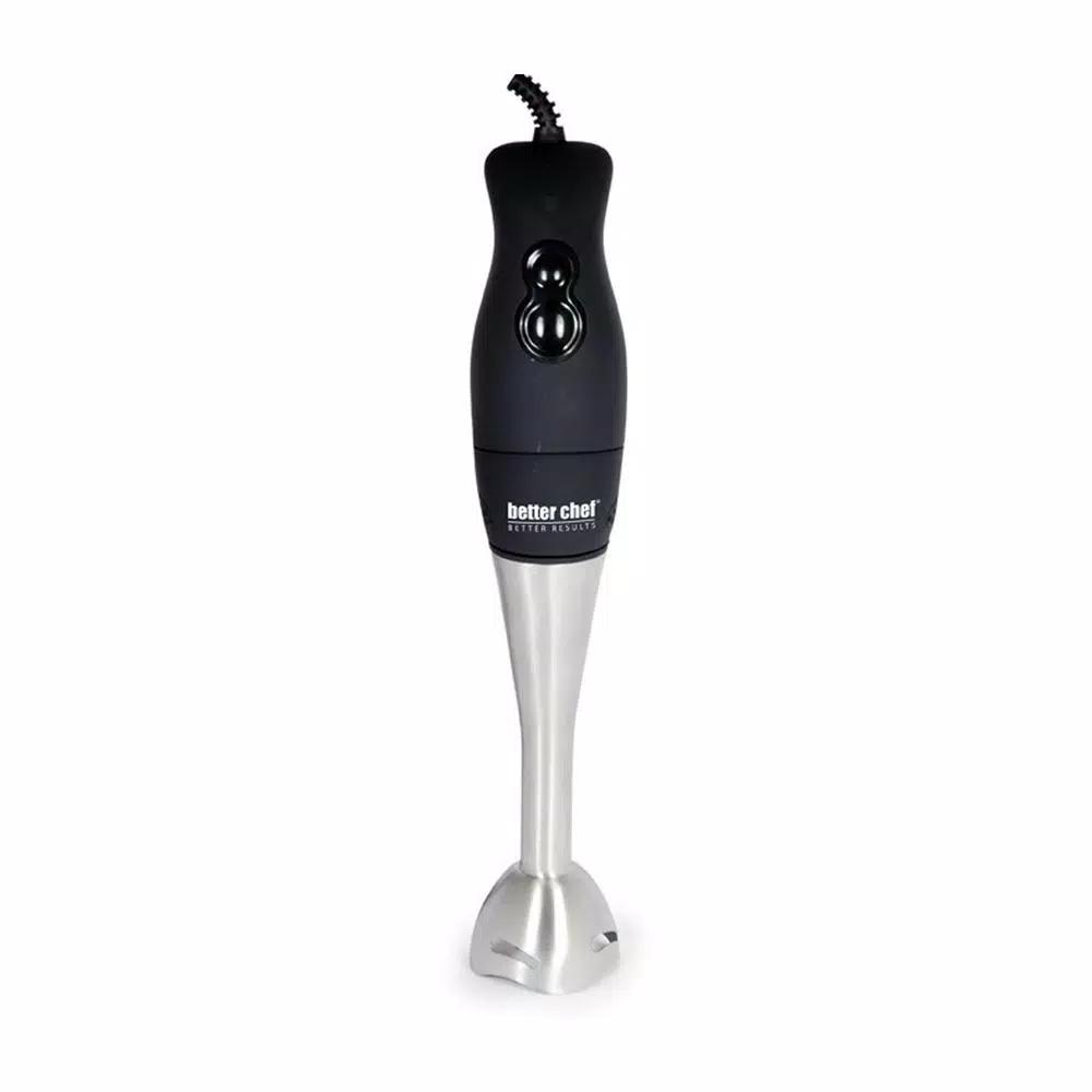 Better Chef 2-Speed Black Handheld Mixer with Comfort Grip and Stainless Steel Attachments, 200W
