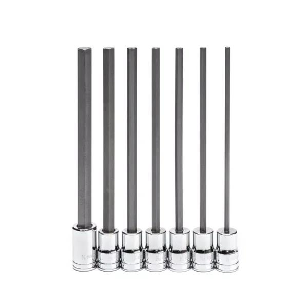 GearWrench 3/8 in. Drive Long Length Hex Bit SAE Socket Set, 7-Piece