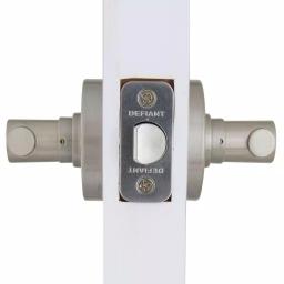 Defiant Highland Satin Nickel Passage Door Lever with Round Rose thumbnail 4