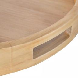 Kate and Laurel Hutton 18.25 in. Round Natural Wood Decorative Tray with Built-in Handles thumbnail 3