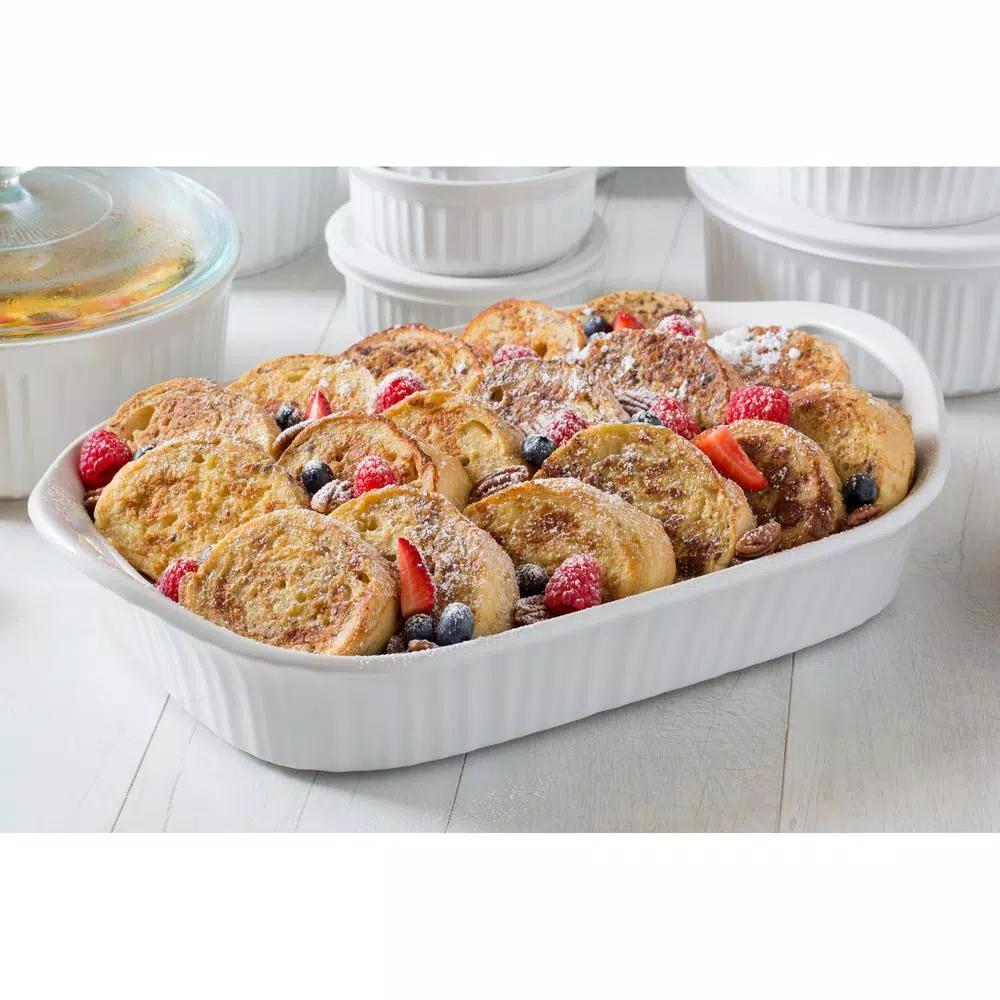 Corningware French White 3-Qt Ceramic Oval Casserole Baker, White