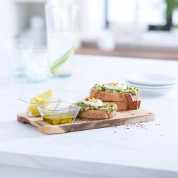 Libbey Acaciawood 3-Piece Glass Dipping Bowl Set with Wood Serving Board thumbnail 2
