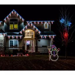 Fraser Hill Farm 57 in. Christmas Snowman Holding Broom LED Light Sculpture thumbnail 3
